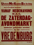 750128 Affiche van de, door de Utrechtse Marktlieden Bond Ons Belang georganiseerde, zaterdagavondmarkt op het ...